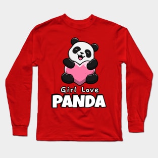 Girl Love Panda Long Sleeve T-Shirt